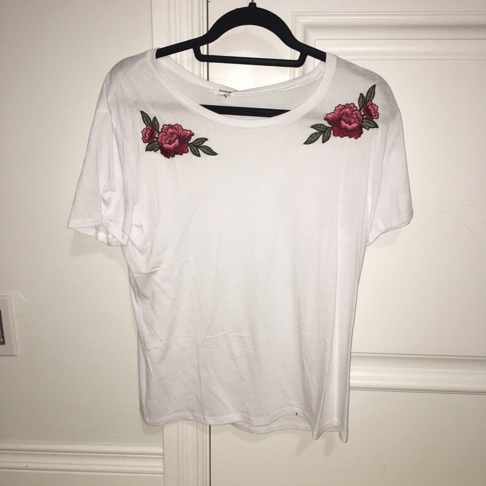 Rose Patch White T-shirt